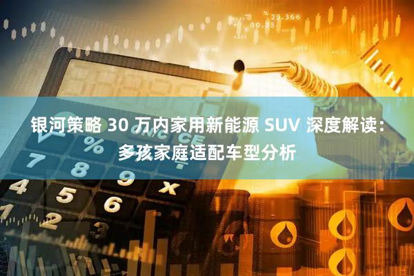 银河策略 30 万内家用新能源 SUV 深度解读：多孩家庭适配车型分析
