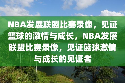 NBA发展联盟比赛录像，见证篮球的激情与成长，NBA发展联盟比赛录像，见证篮球激情与成长的见证者