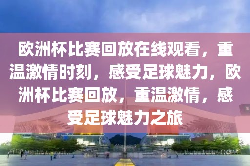 欧洲杯比赛回放在线观看，重温激情时刻，感受足球魅力，欧洲杯比赛回放，重温激情，感受足球魅力之旅