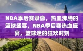 NBA季后赛录像，热血沸腾的篮球盛宴，NBA季后赛热血盛宴，篮球迷的狂欢时刻