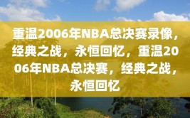 重温2006年NBA总决赛录像，经典之战，永恒回忆，重温2006年NBA总决赛，经典之战，永恒回忆