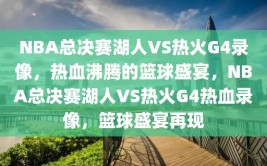 NBA总决赛湖人VS热火G4录像，热血沸腾的篮球盛宴，NBA总决赛湖人VS热火G4热血录像，篮球盛宴再现