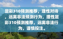 足彩310预测推荐，理性对待，远离非法预测行为，理性足彩310预测推荐，远离非法行为，谨慎投注。