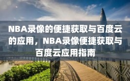 NBA录像的便捷获取与百度云的应用，NBA录像便捷获取与百度云应用指南