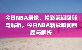 今日NBA录像，精彩瞬间回顾与解析，今日NBA精彩瞬间回顾与解析